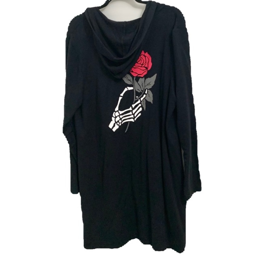 Torrid Skeleton Rose Stretch Jersey Knit Hood Dress 2X 18/20 NEW